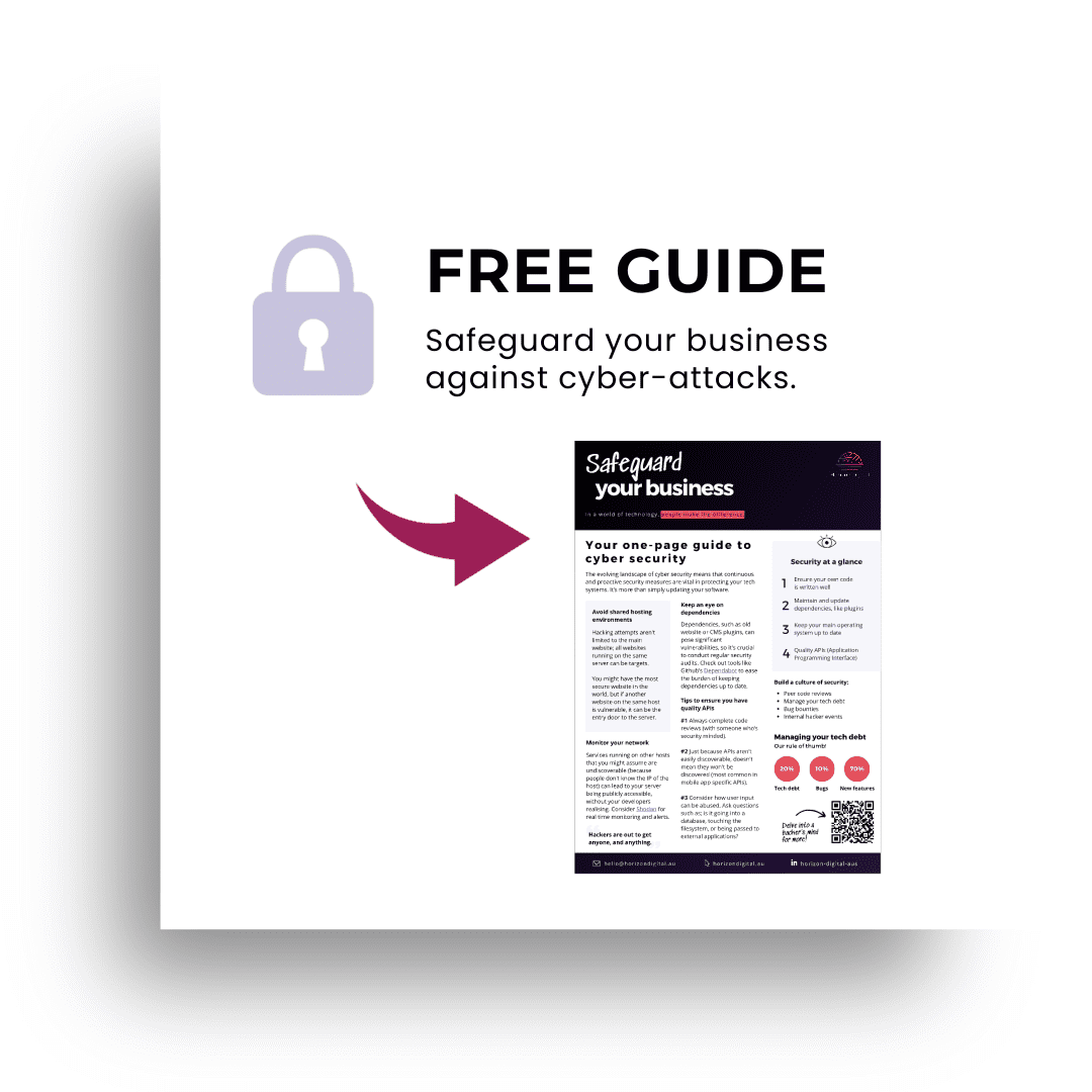 Cyber Security one page guide to protect your tech solutions from cyber-attacks