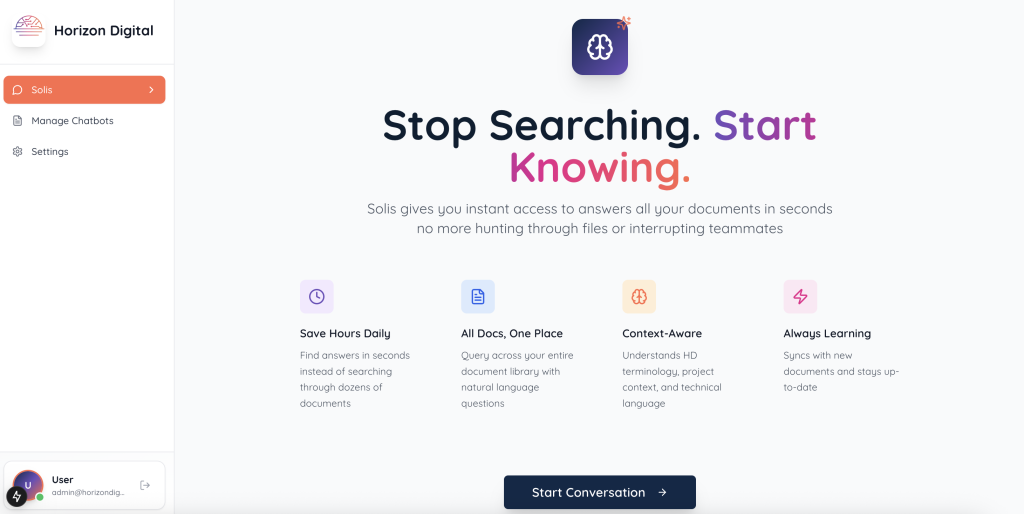 Solis AI Chatbot for businesses